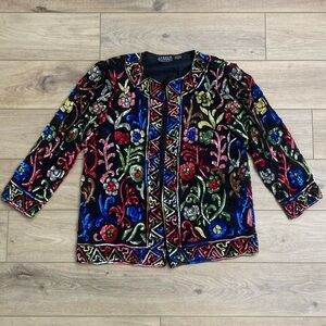 Vintage Jakelin‎ Designs Sequin Silk Jacket